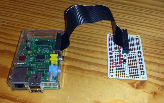 Completed project including Raspberry Pi and Circuit Board