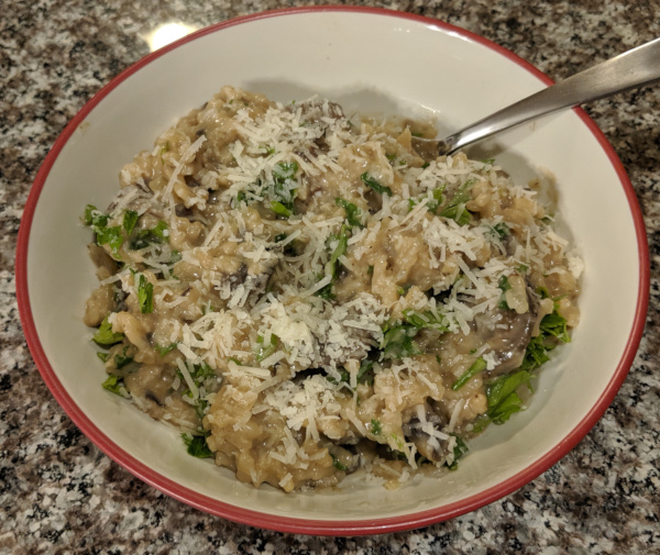 Mushroom Risotto in a bowl