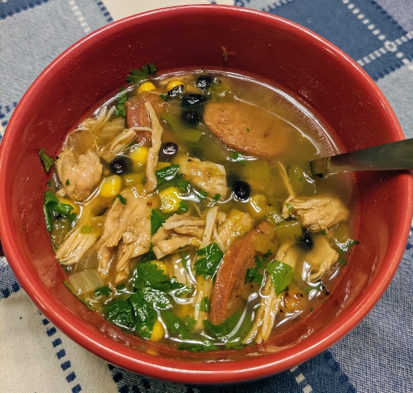 Click for larger view Black Bean Chicken Soup in a bowl